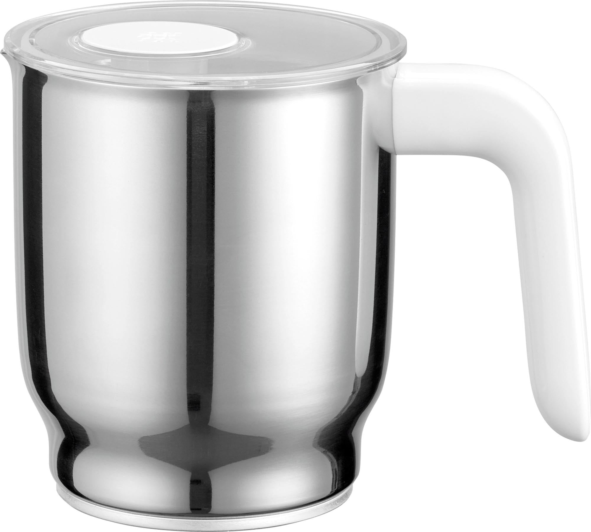 Hochwertiger 400ml Milchaufschäumer von Zwilling: Perfekter Milchschaum für Cappuccino & Co. in elegantem Edelstahl-Design.