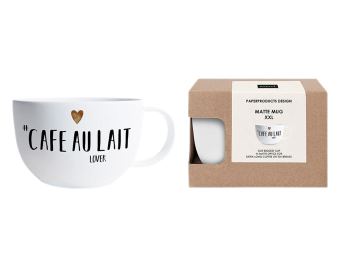 PPD Henkelbecher Mug Matte XXL Café au lait Lover in präsentiert im Onlineshop von KAQTU Design AG. Glas ist von PPD