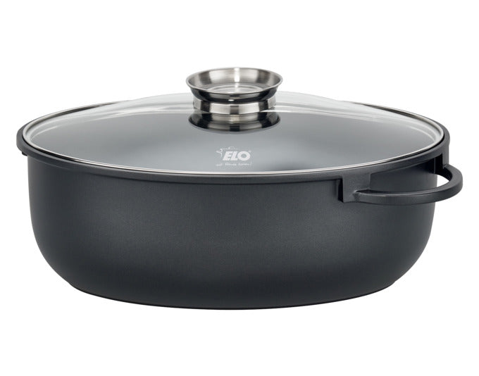 ELO Bräter oval mit Glasdeckel Elodur-Select PFAS-frei 7.0 l 38x25x13.4 cm in  präsentiert im Onlineshop von KAQTU Design AG. Topf ist von ELO