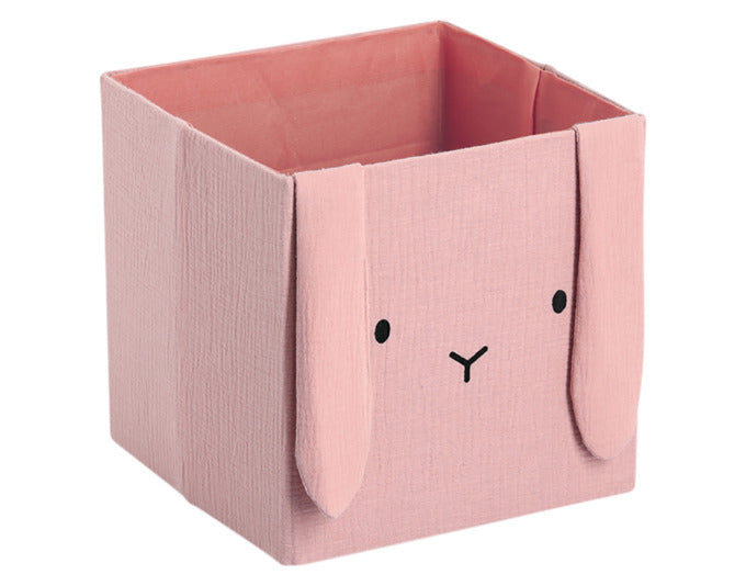 ZELLER Aufbewahrungsbox Hase altrosa Musselin 28x28x28 cm in  präsentiert im Onlineshop von KAQTU Design AG. Aufbewahrungsbehälter ist von ZELLER PRESENT