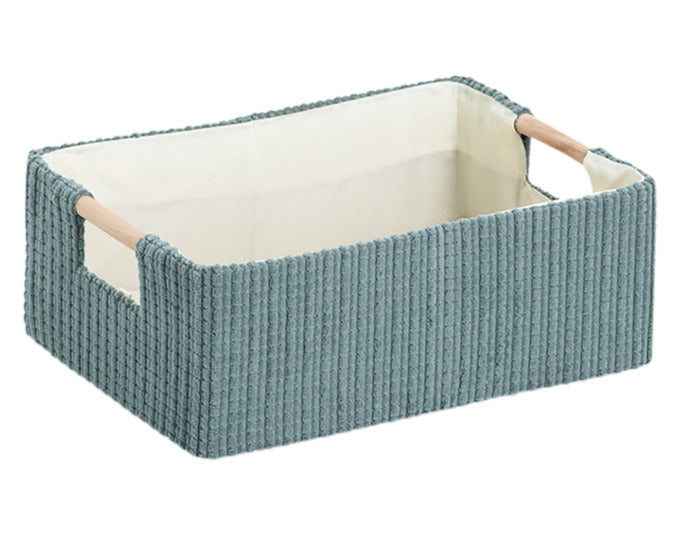 ZELLER Aufbewahrungskorb mit Holzgriffen salbei 27x19x10 cm in präsentiert im Onlineshop von KAQTU Design AG. Aufbewahrungsbehälter ist von ZELLER PRESENT