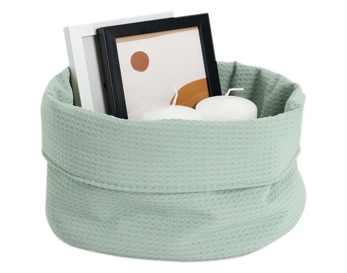 Entdecken Sie den stilvollen ZELLER Aufbewahrungskorb Waffelpiqué in mint (ø 25x13 cm) – ideal für eine elegante und praktische Aufbewahrung in jedem Raum.