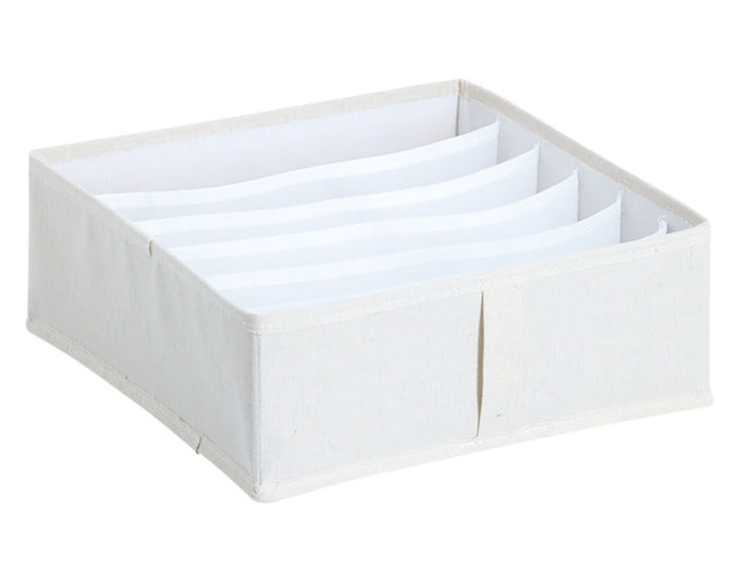 ZELLER Aufbewahrungsbox mit 6 Fächern Polyester/Vlies beige 30x30x11 cm in präsentiert im Onlineshop von KAQTU Design AG. Aufbewahrungsbehälter ist von ZELLER PRESENT