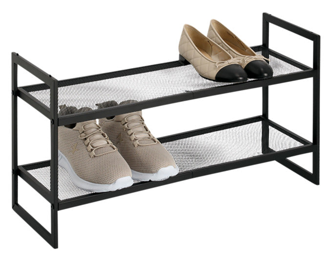 Elegantes ZELLER Schuhregal aus robustem Metall mit 2 Ablagen. Ideal für Flur und Schlafzimmer, stapelbar und platzsparend. Perfekte Aufbewahrungslösung!
