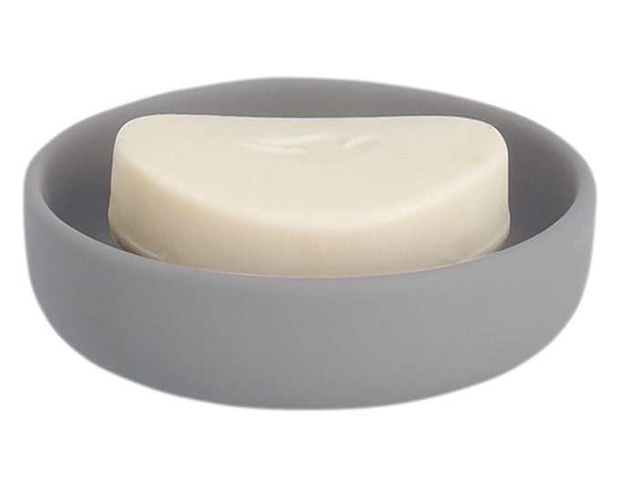 Praktische Seifenschale aus grauer Keramik von ZELLER, ø 11,2 cm, perfekt für eine ordentliche und stilvolle Badezimmergestaltung.