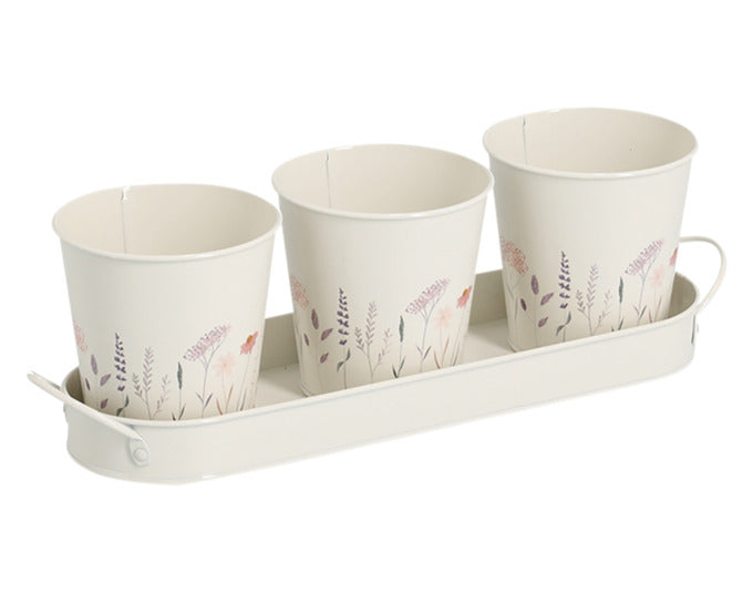 ZELLER Kräutertopf Set Flowers 4-teilig Metall 37x10.5x11 in präsentiert im Onlineshop von KAQTU Design AG. Küchenhelfer ist von ZELLER PRESENT