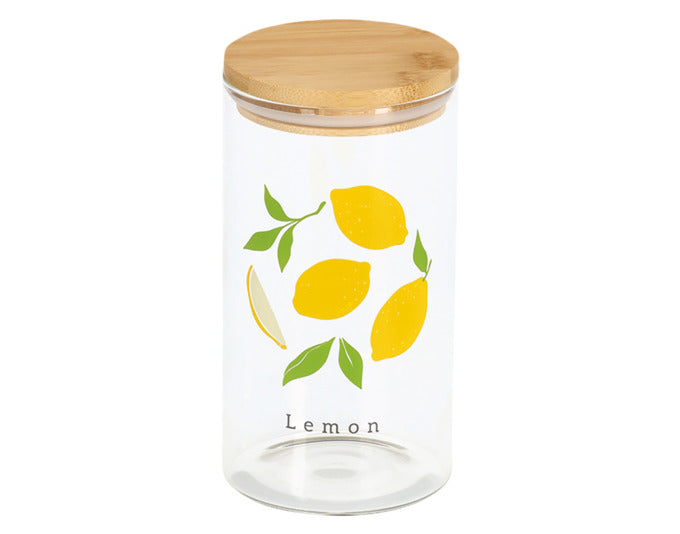 ZELLER Vorratsglas Lemon mit Bambusdeckel 850 ml ø 9x17 cm in präsentiert im Onlineshop von KAQTU Design AG. Aufbewahrungsbehälter ist von ZELLER PRESENT