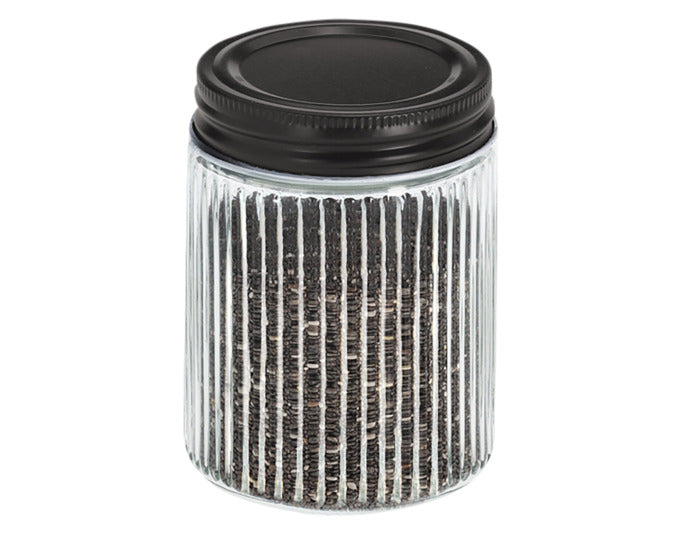 Entdecken Sie das ZELLER Vorratsglas mit Metalldeckel in elegantem Schwarz (300 ml). Ideal für die stilvolle Aufbewahrung von Lebensmitteln und mehr!