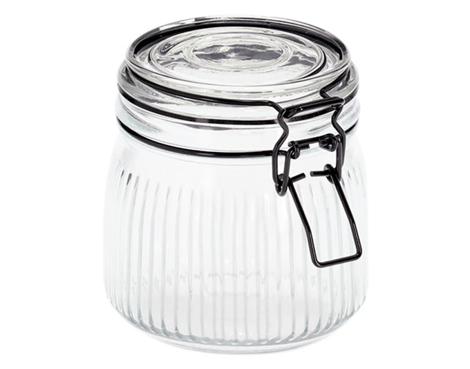 ZELLER Vorratsglas mit Bügelverschluss schwarz 550 ml ø 10.7x11 cm in präsentiert im Onlineshop von KAQTU Design AG. Aufbewahrungsbehälter ist von ZELLER PRESENT