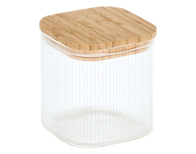 ZELLER Vorratsglas mit Bambusdeckel eckig 720 ml 10x10x10.7 cm in präsentiert im Onlineshop von KAQTU Design AG. Aufbewahrungsbehälter ist von ZELLER PRESENT