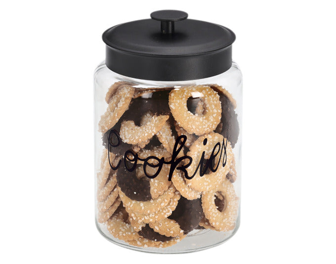 Entdecken Sie das ZELLER Vorratsglas Cookies mit schwarzem Metalldeckel – ideal für die stilvolle Aufbewahrung Ihrer Snacks. Mit 4200 ml Fassungsvermögen und einem eleganten Design ist es der perfekte Blickfang in jeder Küche.