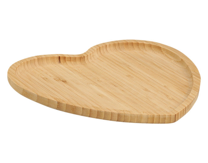 Herzförmiges Serviertablett aus Bambus, 27x25 cm, ideal für stilvolles Servieren und Dekorieren, von ZELLER PRESENT.