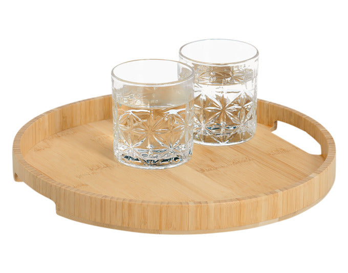 Entdecken Sie das ZELLER Serviertablett aus Bambus (ø 32x3cm) – ideal für stilvolles Servieren von Snacks und Getränken. Nachhaltig und vielseitig!