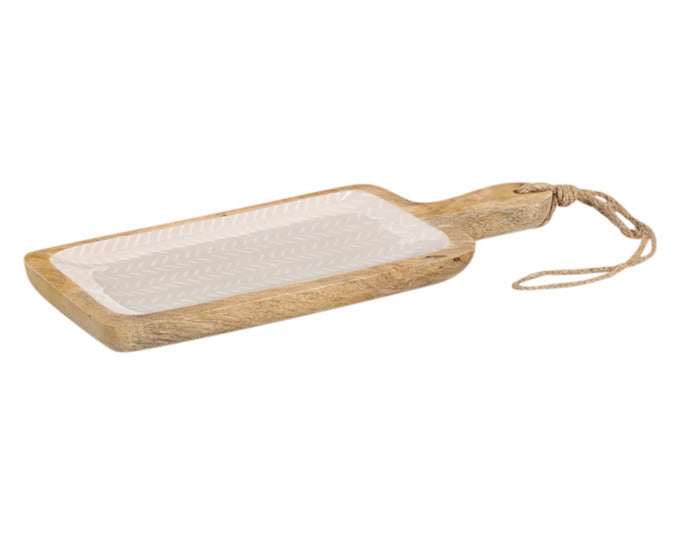 ZELLER Servierbrett Mangoholz blau 38x15x2.5 cm in  präsentiert im Onlineshop von KAQTU Design AG. Schale ist von ZELLER PRESENT