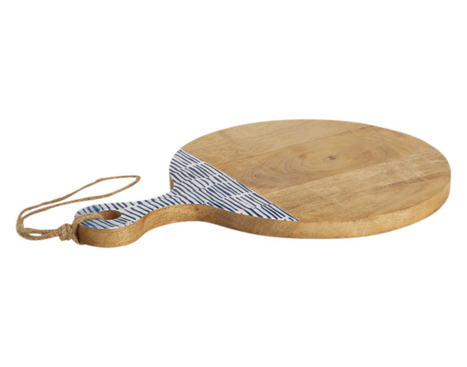 ZELLER Servier- und Schneidbrett Mangoholz blau 43x30x2 cm in präsentiert im Onlineshop von KAQTU Design AG. Schale ist von ZELLER PRESENT