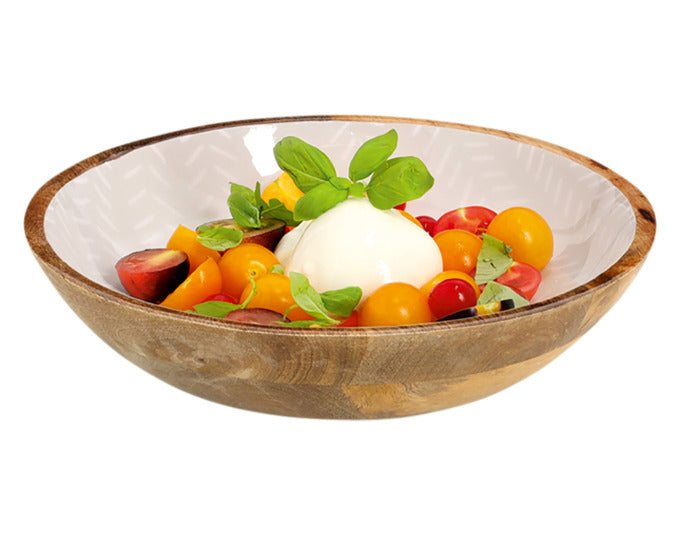 Entdecken Sie die ZELLER Schale aus nachhaltigem Mangoholz (ø 25x5 cm) – ideal für stilvolle Präsentationen von Snacks und Obst. Ein elegantes, modernes Design für jeden Anlass.