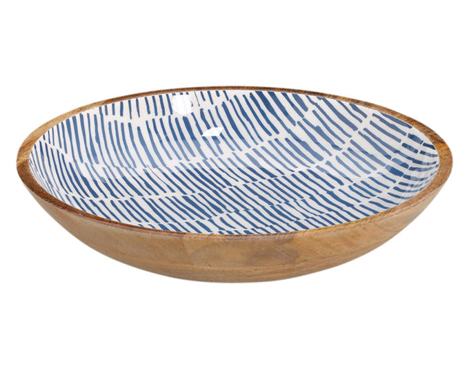 ZELLER Schale Mangoholz blau ø 30x6 cm in  präsentiert im Onlineshop von KAQTU Design AG. Schale ist von ZELLER PRESENT