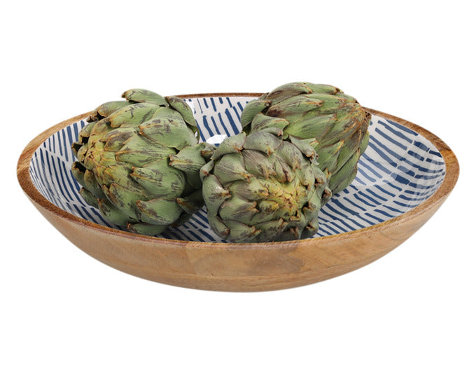 Entdecken Sie die ZELLER Schale aus Mangoholz in Blau (ø 30x6 cm) – ein stilvolles, nachhaltiges Highlight für Ihre Tischdekoration.