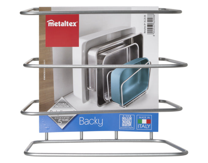 Entdecken Sie den METALTEX Küchen-Organizer Backy (22x21x14 cm) – ideal für die ordentliche Aufbewahrung Ihrer Backutensilien. Mit drei Fächern und langlebiger Polytherm-Beschichtung sorgt er für Übersichtlichkeit und Stabilität in Ihrer Küche.