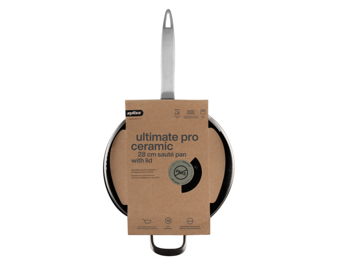 Entdecken Sie die ZYLISS Bratpfanne Ultimate Pro (28 cm) mit Glasdeckel – PFAS-frei, robust und ideal für gesundes Kochen.