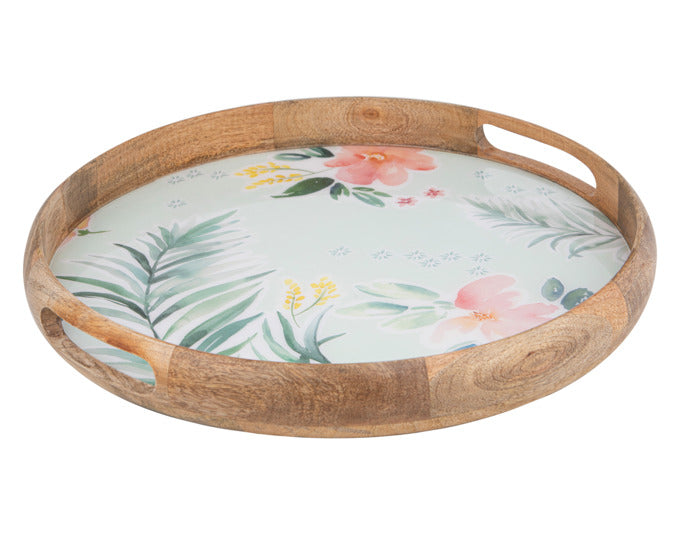 LADELLE Serviertablett Chelsea Mangoholz mint ø 40x5 cm in präsentiert im Onlineshop von KAQTU Design AG. Tablett ist von LADELLE