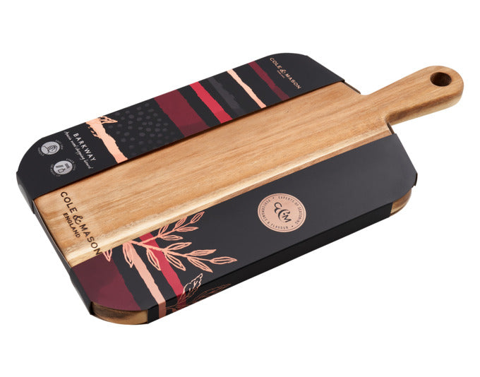 Entdecken Sie das COLE&MASON Holzschneidbrett aus Akazie (42x21x2 cm) – robust, pflegeleicht und ideal für jede Küche. Perfekt zum Schneiden und Servieren!