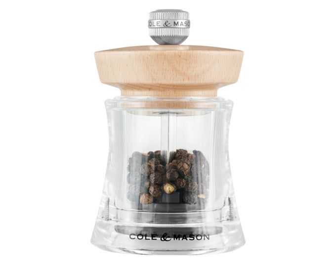 COLE&MASON Pfeffermühle Holborn Acryl/Buche natur 9.5x6.1x6.1 cm in präsentiert im Onlineshop von KAQTU Design AG. Salz & Pfeffer ist von COLE & MASON