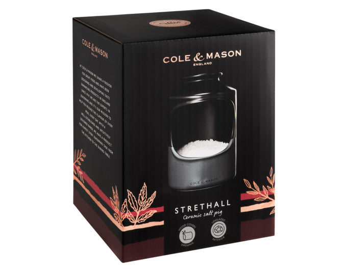 Entdecken Sie das stilvolle COLE&MASON Salzfass Strethall aus Keramik. Praktisch, elegant und ideal für Ihre Küche – für stets frisches Salz!