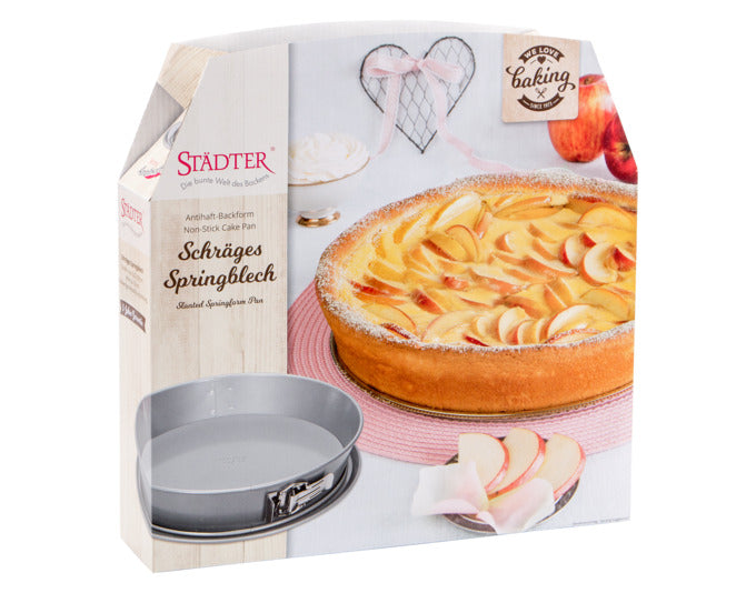 Entdecken Sie das STÄDTER Springblech ø 29/32 cm schräg – ideal für perfekte Backergebnisse mit hochwertiger Antihaftbeschichtung.