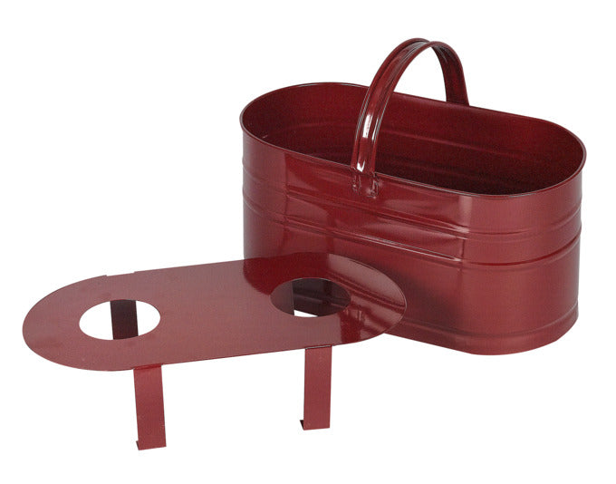 Eleganter bordeauxroter Weinkorb von KOVOTVAR für 2 Flaschen. Ideal für Picknicks, Geschenke und stilvollen Weingenuss.