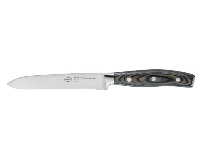 RÖSLE Universalmesser Wolfgrey mit Griff Pakka 13 cm L 24.7 cm in präsentiert im Onlineshop von KAQTU Design AG. Küchenmesser ist von RÖSLE