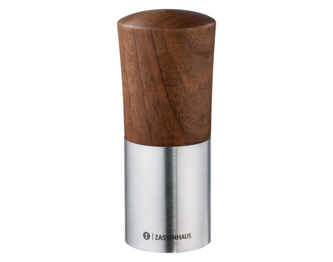 ZASSENHAUS Gewürzmühle Duo 12x4.5 cm Edelstahl/Nussbaum in präsentiert im Onlineshop von KAQTU Design AG. Salz & Pfeffer ist von ZASSENHAUS