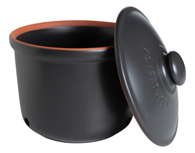 Entdecken Sie den RÖMERTOPF Frischetopf Maxi 2.8 l in elegantem Schwarz – ideal für die frische Lagerung von Gemüse und Kartoffeln.