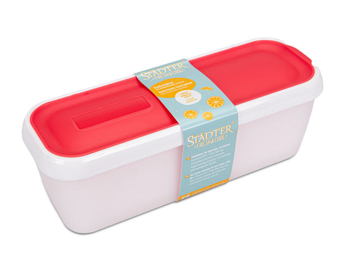Der STÄDTER Glacebehälter 1.3 l fresh&cool in Rot bietet optimale Aufbewahrung für Ihr Eis. Langanhaltende Kühlung und praktisches Design für Genuss pur!