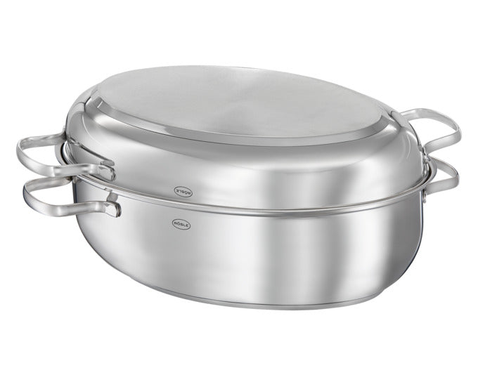 RÖSLE Bräter Pureelements Keramik ProCeraPlus mit Edelstahldeckel oval in präsentiert im Onlineshop von KAQTU Design AG. Topf ist von RÖSLE