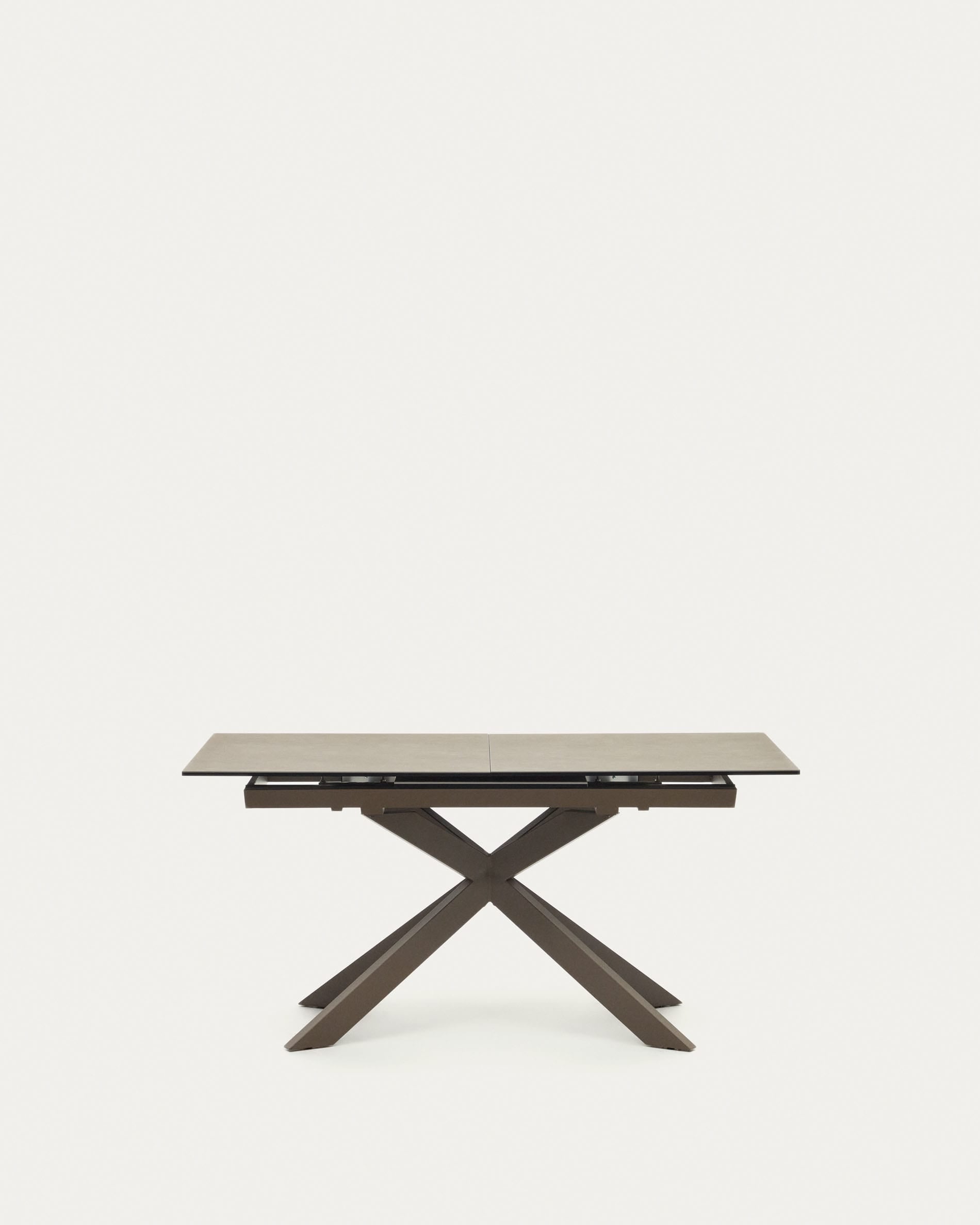 3D-Modell: Atminda Ausziehtisch, Feinsteinzeugplatte, Stahlbeine, ausziehbar 160-210 cm, modernes Design.