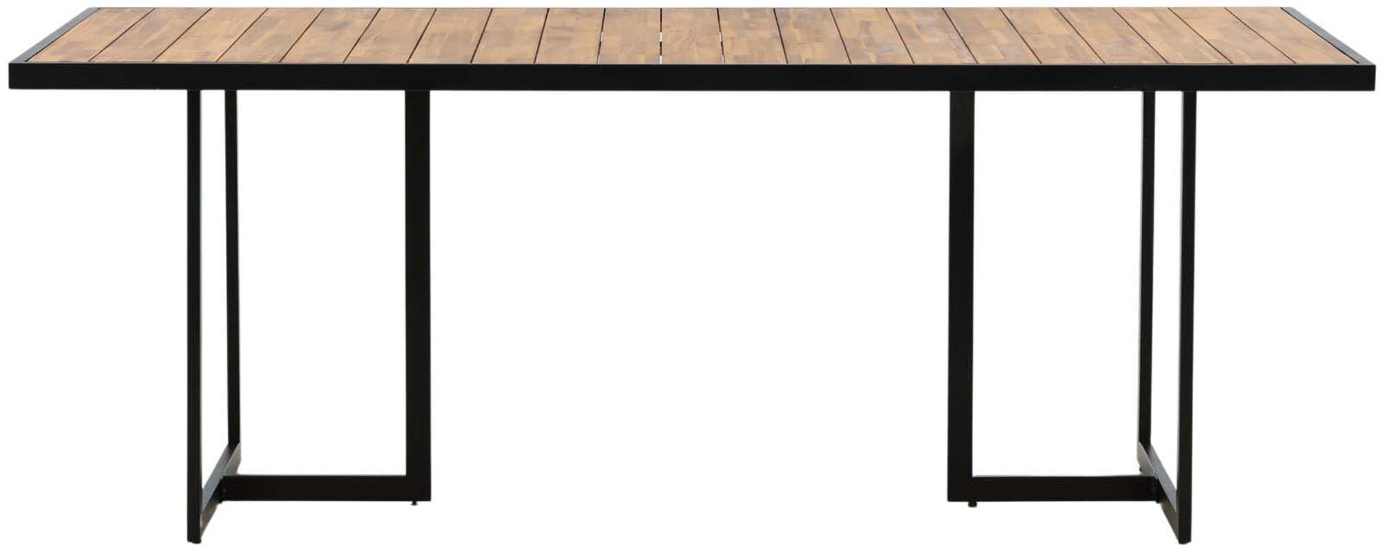 Stilvoller Khung Gartentisch aus Akazie und Stahl, ideal für gesellige Runden im Garten oder auf der Terrasse.