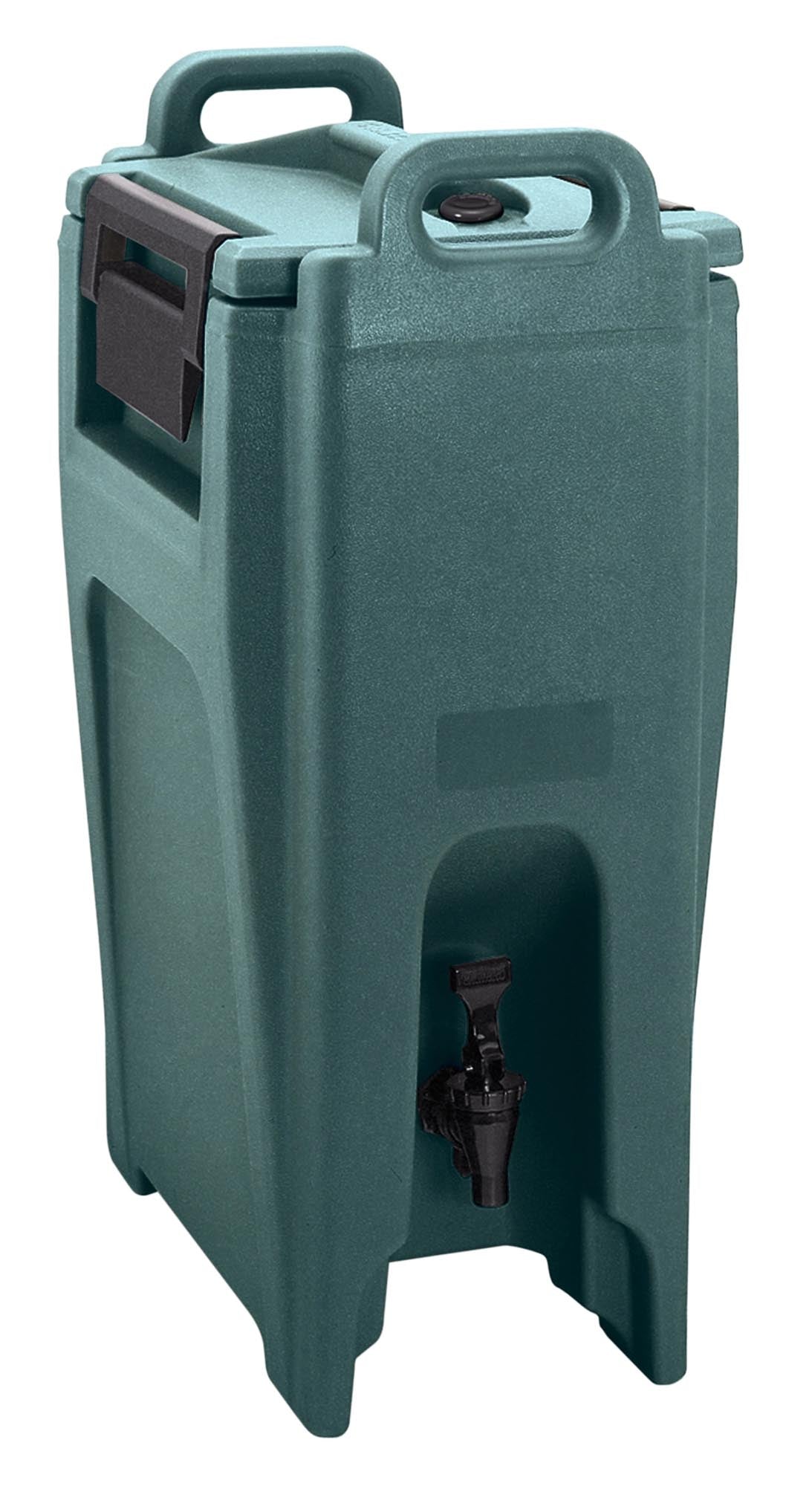 Der Ultra Camtainer 18,9L in Granitgrün von Cambro: robust, BPA-frei, ideal für heisse und kalte Getränke, mit Auslaufhahn und ergonomischen Griffen.