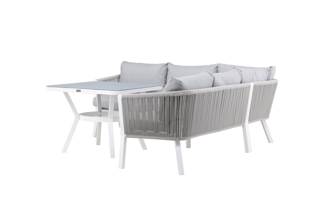 Virya Ecksofa Outdoorset 90cm in Grau / Hellgrau präsentiert im Onlineshop von KAQTU Design AG. Loungeset ist von Venture Home
