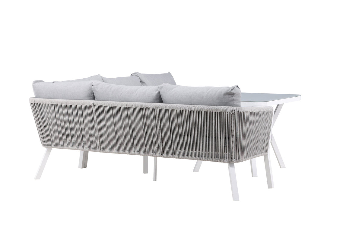 Virya Ecksofa Outdoorset 90cm in Grau / Hellgrau präsentiert im Onlineshop von KAQTU Design AG. Loungeset ist von Venture Home