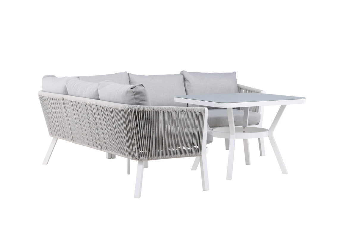 Virya Ecksofa Outdoorset 90cm in Grau / Hellgrau präsentiert im Onlineshop von KAQTU Design AG. Loungeset ist von Venture Home