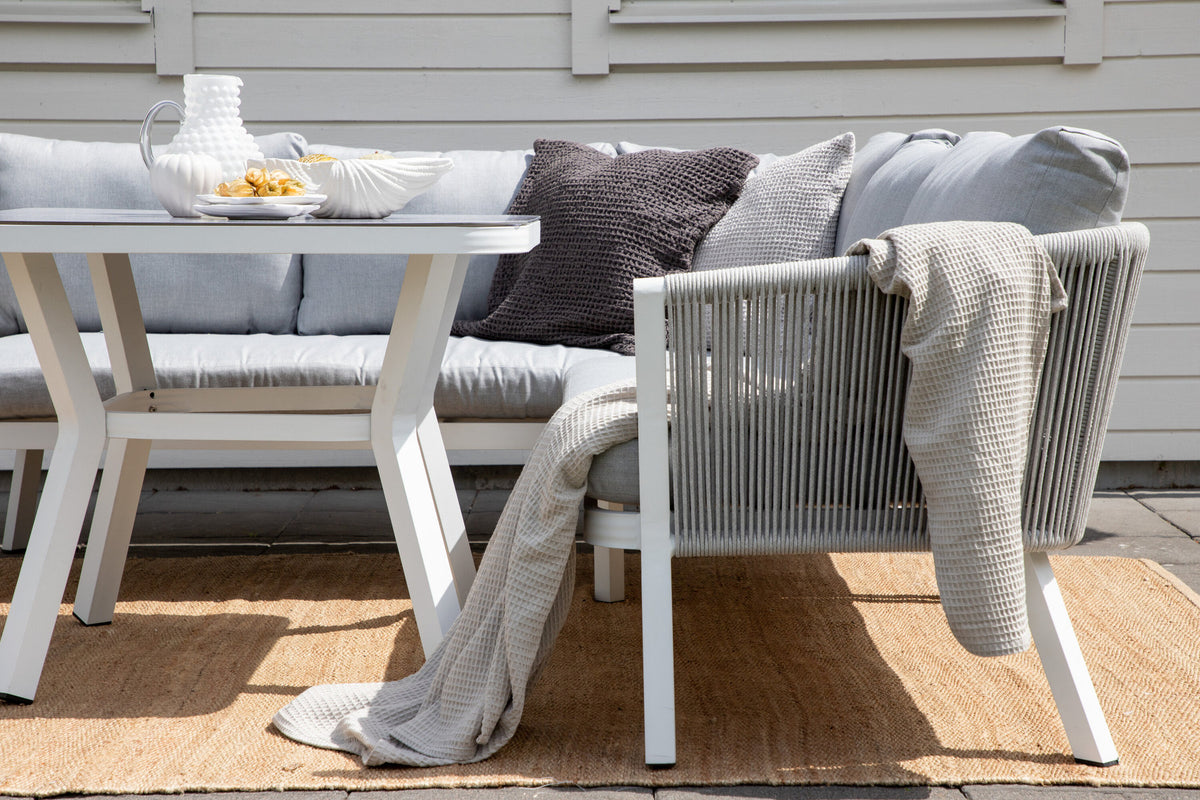 Virya Ecksofa Outdoorset 90cm in Grau / Hellgrau präsentiert im Onlineshop von KAQTU Design AG. Loungeset ist von Venture Home