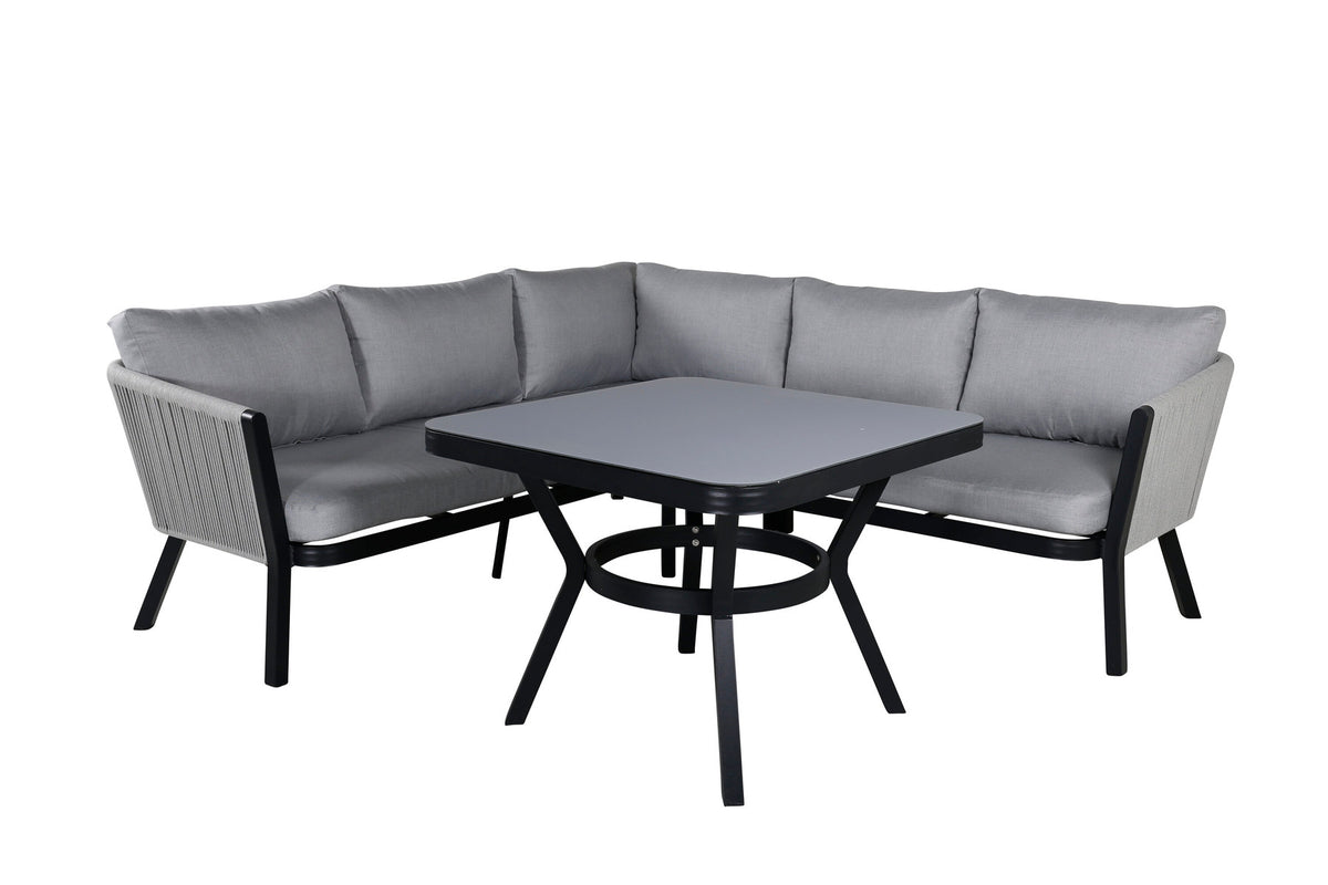 Virya Ecksofa Outdoorset 90cm in Grau / Schwarz präsentiert im Onlineshop von KAQTU Design AG. Loungeset ist von Venture Home