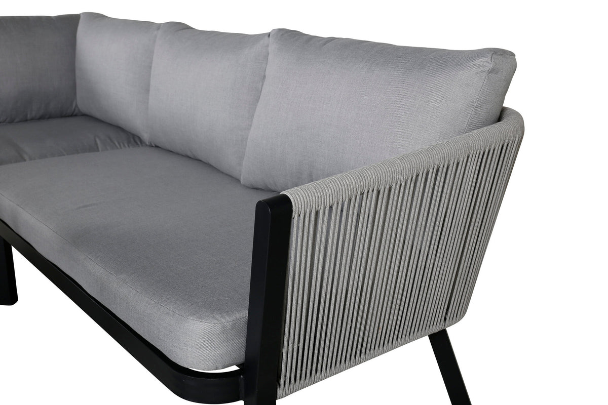 Virya Ecksofa Outdoorset 90cm in Grau / Schwarz präsentiert im Onlineshop von KAQTU Design AG. Loungeset ist von Venture Home