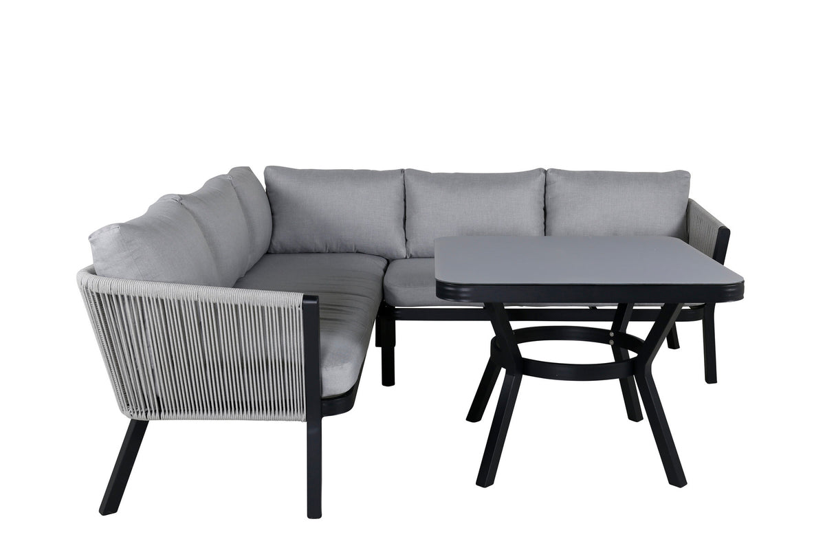 Virya Ecksofa Outdoorset 90cm in Grau / Schwarz präsentiert im Onlineshop von KAQTU Design AG. Loungeset ist von Venture Home