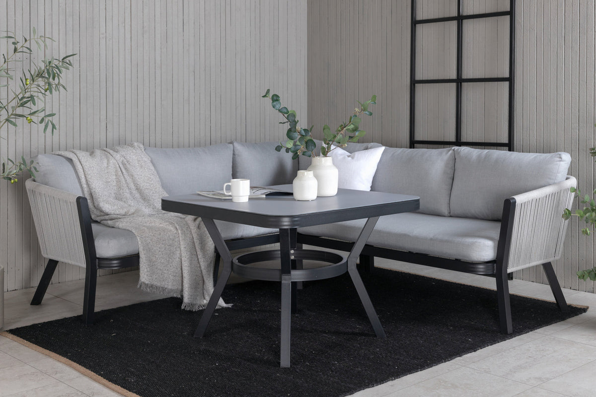 Virya Ecksofa Outdoorset 90cm in Grau / Schwarz präsentiert im Onlineshop von KAQTU Design AG. Loungeset ist von Venture Home