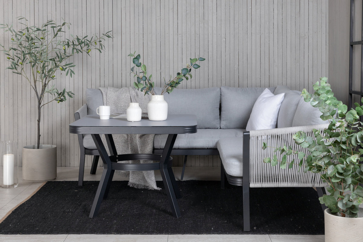 Virya Ecksofa Outdoorset 90cm in Grau / Schwarz präsentiert im Onlineshop von KAQTU Design AG. Loungeset ist von Venture Home