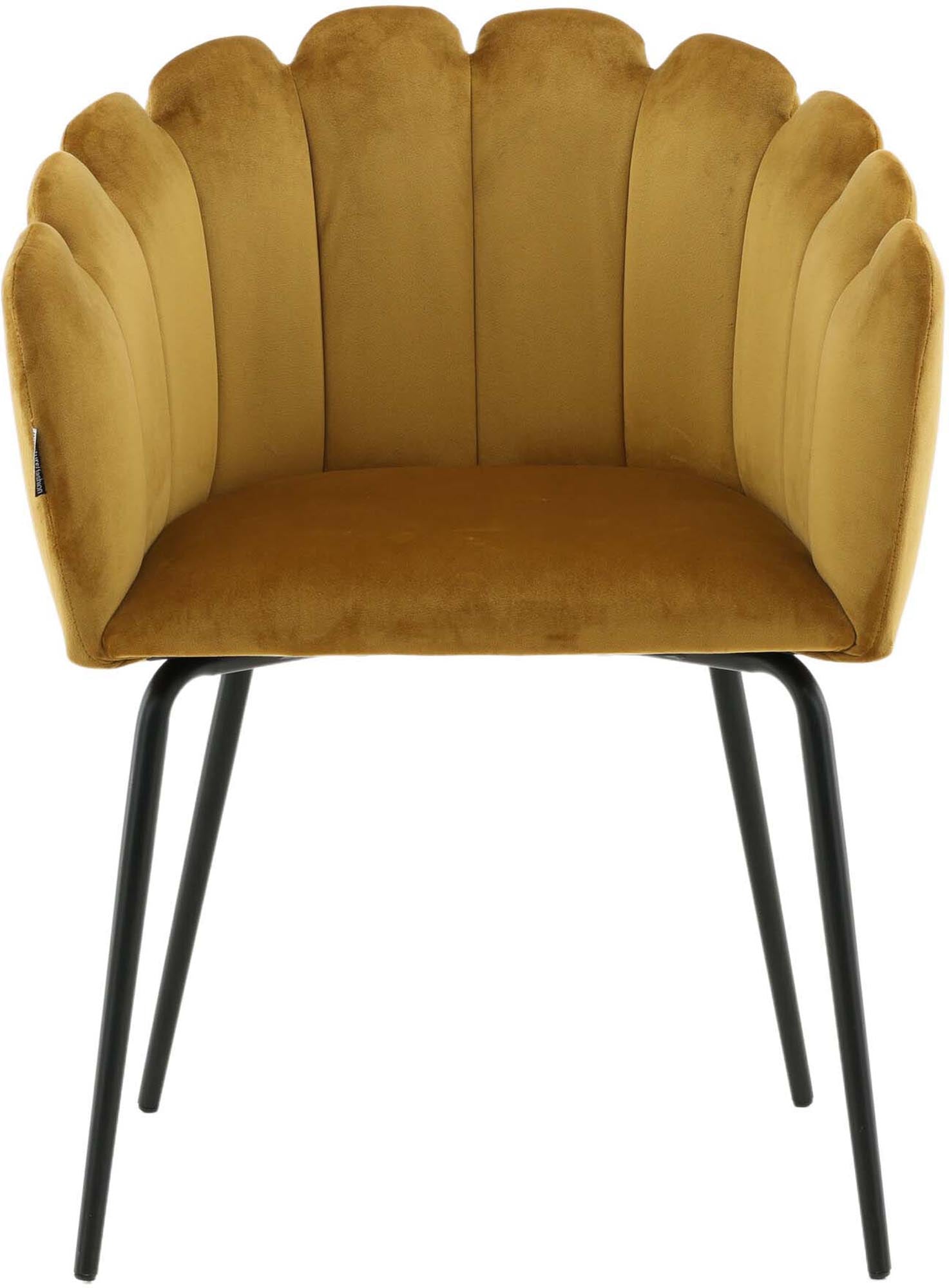 Entdecken Sie den Limhamn Stuhl von Furniture Fashion: Eleganter Schalenstuhl mit luxuriösem Samtbezug und stabilen Metallbeinen für Ihr Esszimmer.