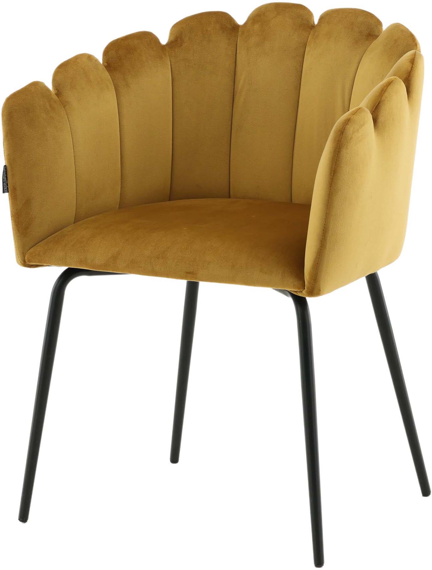 Limhamn Stuhl: Eleganter Samt vereint mit zeitlosem Metallgestell.