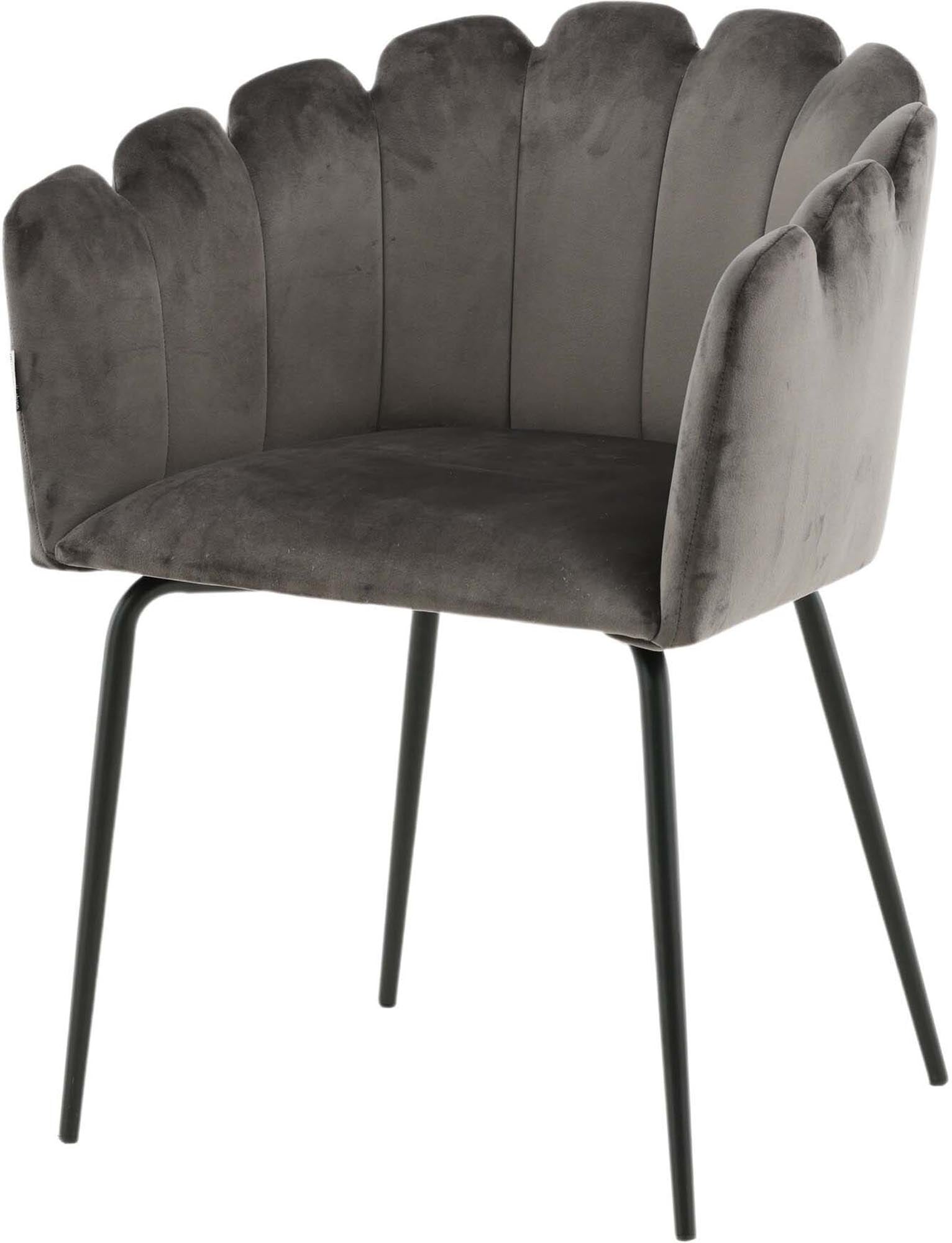 Limhamn Stuhl: Stilvoller Komfort mit edlem Samt und stabilem Metall.